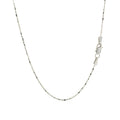 14k White Gold Diamond-Cut Bead Chain 1.0mm Bids.com