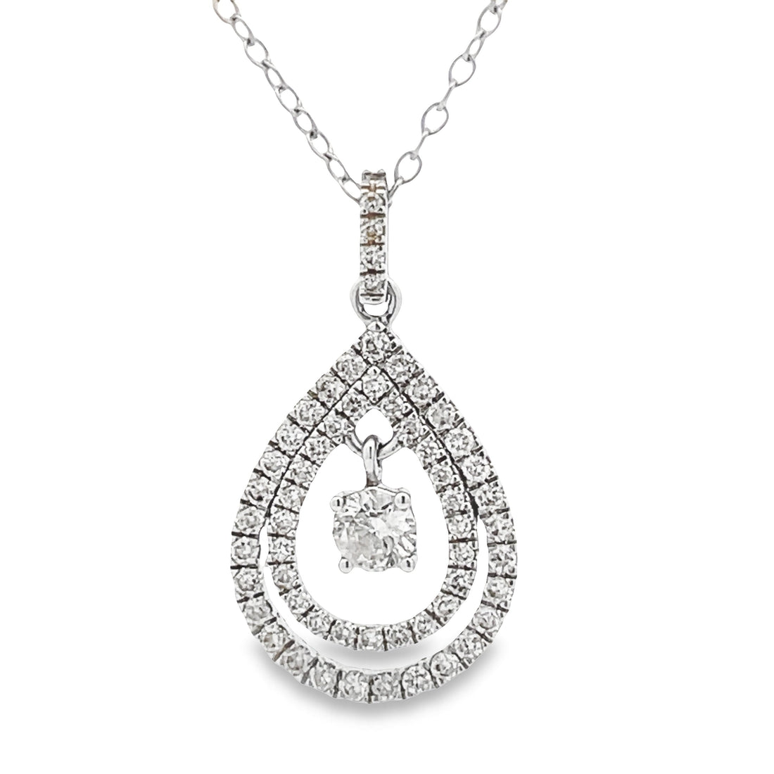 Genuine .77ct Diamond Fashion Pendants 10KT White Gold Bids.com