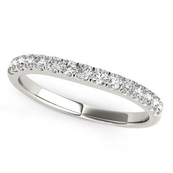 14k White Gold Pave Set Style Diamond Wedding Band (1/4 cttw) Bids.com