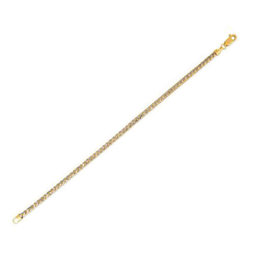 Round Pave Franco Chain Bracelet in 14k Yellow Gold  (3.15 mm) Bids.com