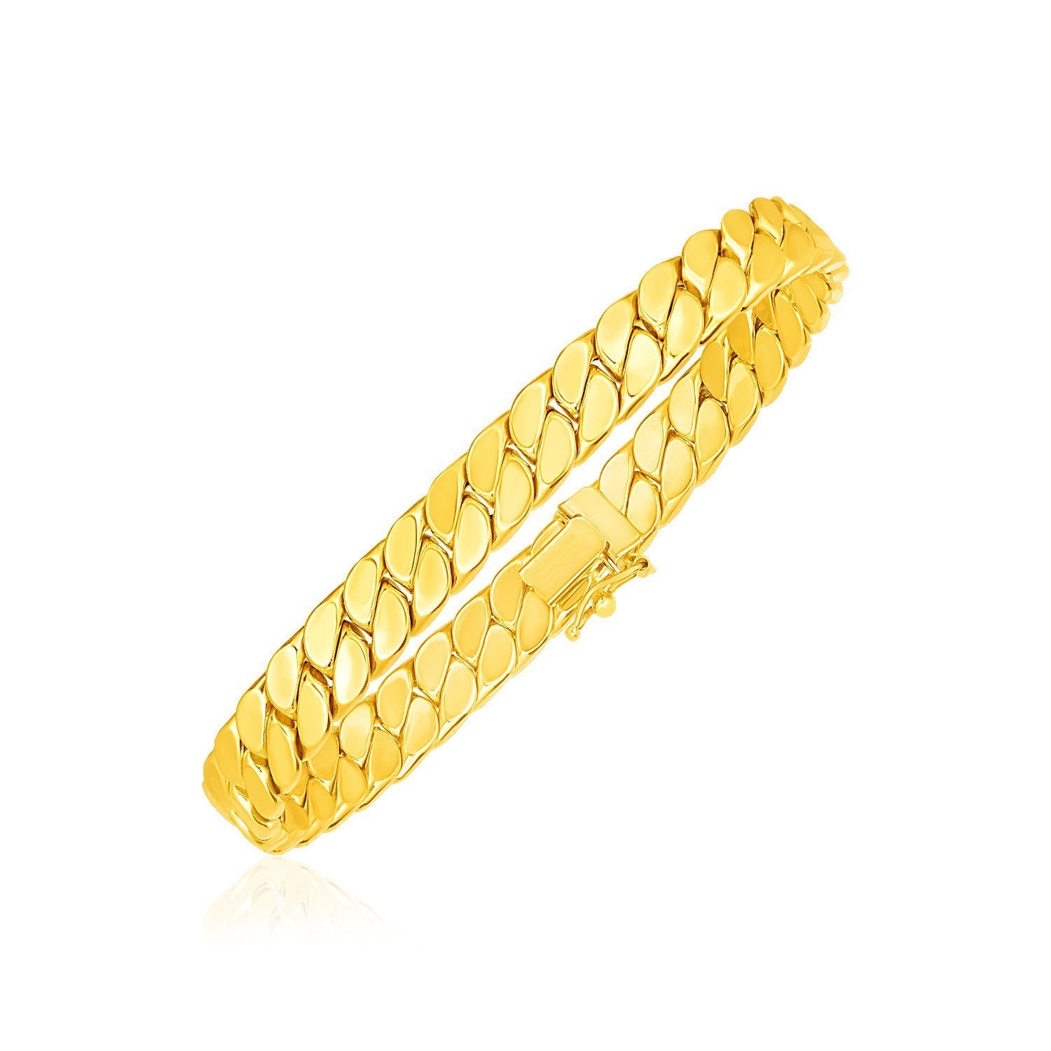14k Yellow Gold 8 inch Mens Curb Chain Bracelet Bids.com