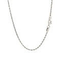2.0mm 14k White Gold Solid Diamond Cut Rope Chain Bids.com