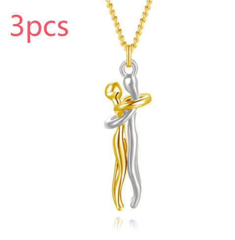 Love Hug Necklace Unisex Men Women Couple Jewelry Simple Temperament Clavicle Chain Valentines Day Lover Gift Gilles Family