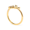 10K Yellow Gold 1/10 Cttw Diamond Leaf and Branch Ring (H-I Color, I1-I2 Clarity) - Ring Size 7 Bids.com