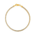 Round Pave Franco Chain Bracelet in 14k Yellow Gold  (3.15 mm) Bids.com