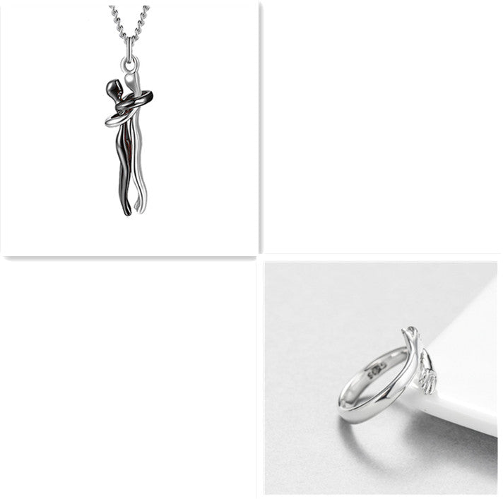 Love Hug Necklace Unisex Men Women Couple Jewelry Simple Temperament Clavicle Chain Valentines Day Lover Gift Gilles Family