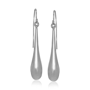 14k White Gold Long Polished Teardrop Dangling Earrings Bids.com