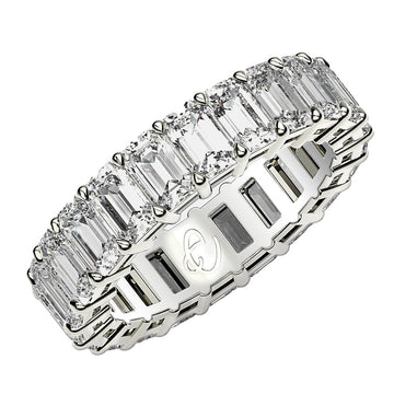 Emerald Cut Lab Grown Diamond Eternity Ring in 14k White Gold (4 cttw FG/VS2) Bids.com