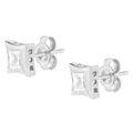10K White Gold 1/2 Cttw Invisible Set Princess-Cut Diamond Stud Earrings (H-I Color, SI2-I1 Clarity) Bids.com