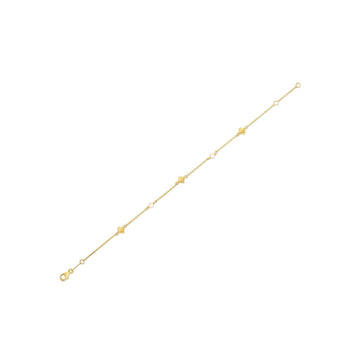 14k Yellow Gold Pearl Clover Bracelet Bids.com