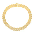 14k Yellow Gold 7 1/2 inch Laurel Leaf Bracelet with Diamond (7.40 mm) Bids.com