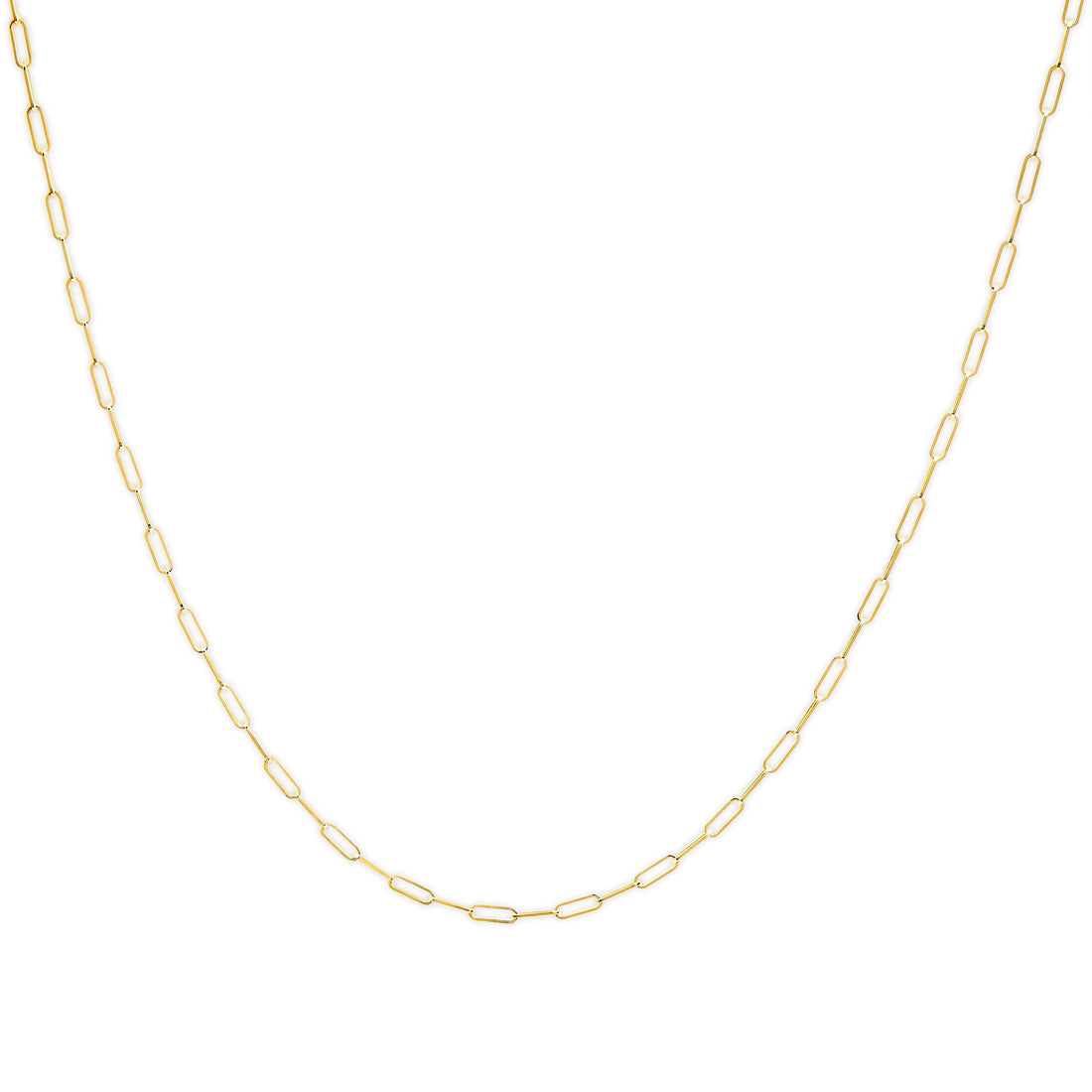 Solid 14K Yellow Gold 2.5mm Paperclip Chain Necklace Unisex 18" Inches Bids.com