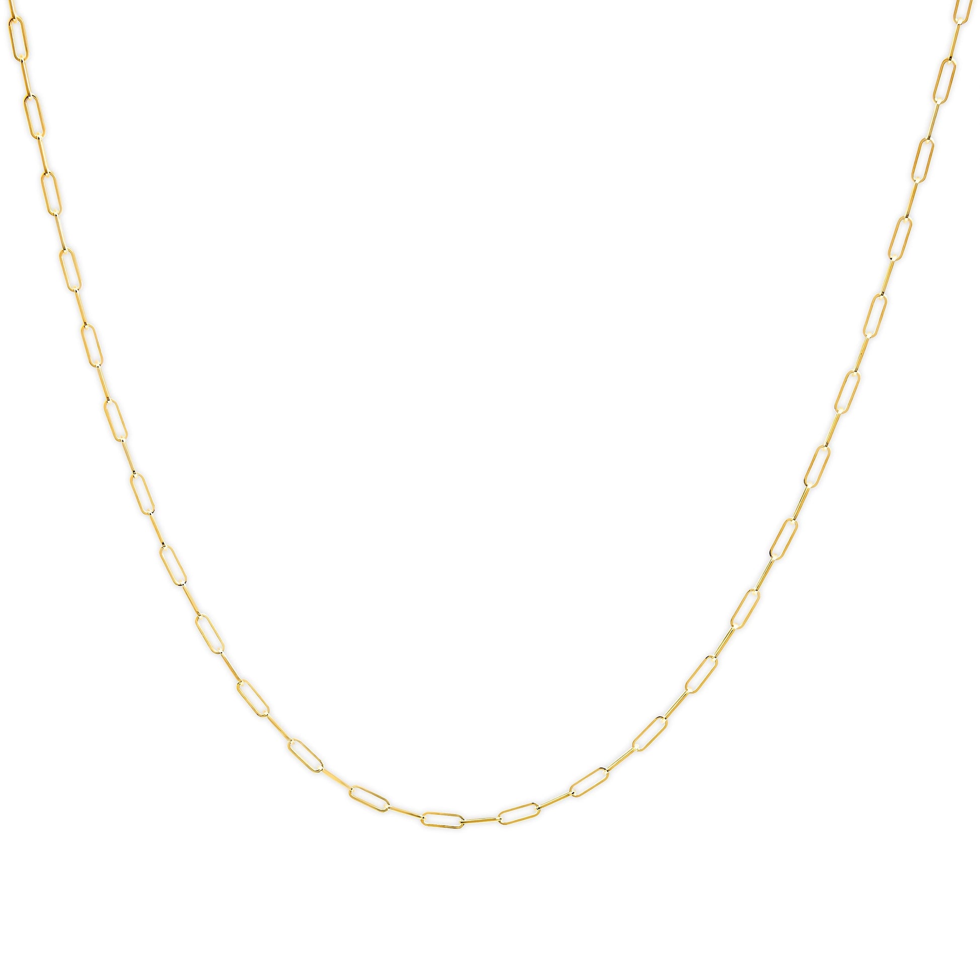 Solid 14K Yellow Gold 2.5mm Paperclip Chain Necklace Unisex 18" Inches Bids.com