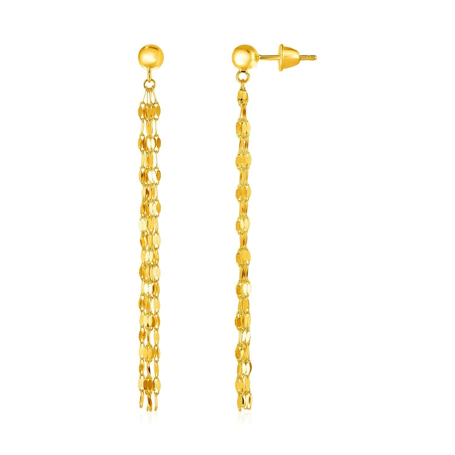 14k Yellow Gold Polished Drop Earrings Bids.com