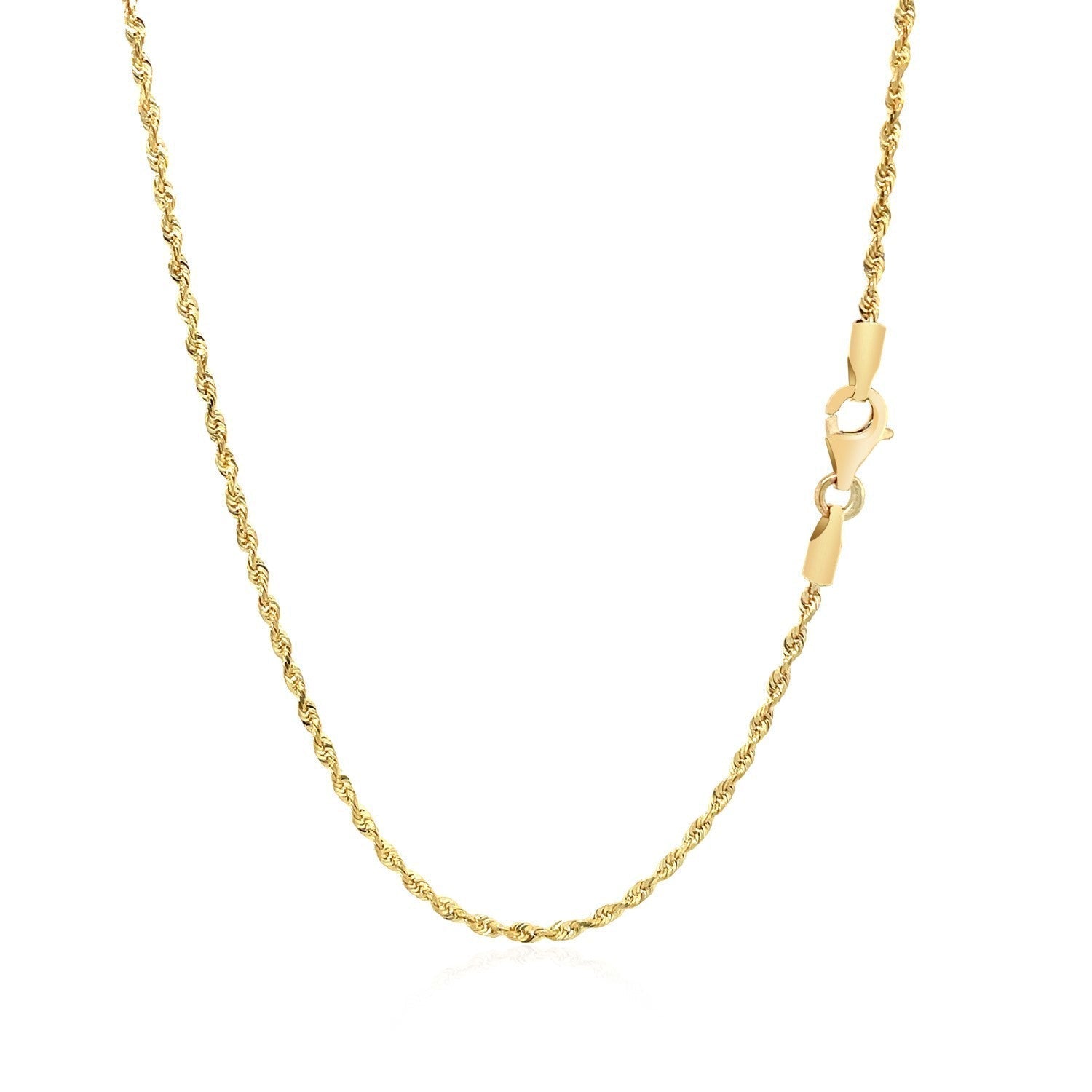14k Yellow Gold Solid Diamond Cut Rope Chain (1.60 mm) Bids.com