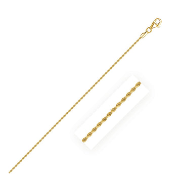 14k Yellow Gold Solid Diamond Cut Rope Chain (1.60 mm) Bids.com