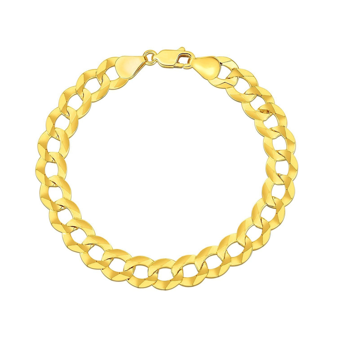 14k Yellow Gold Solid Curb Bracelet 10.0mm Bids.com