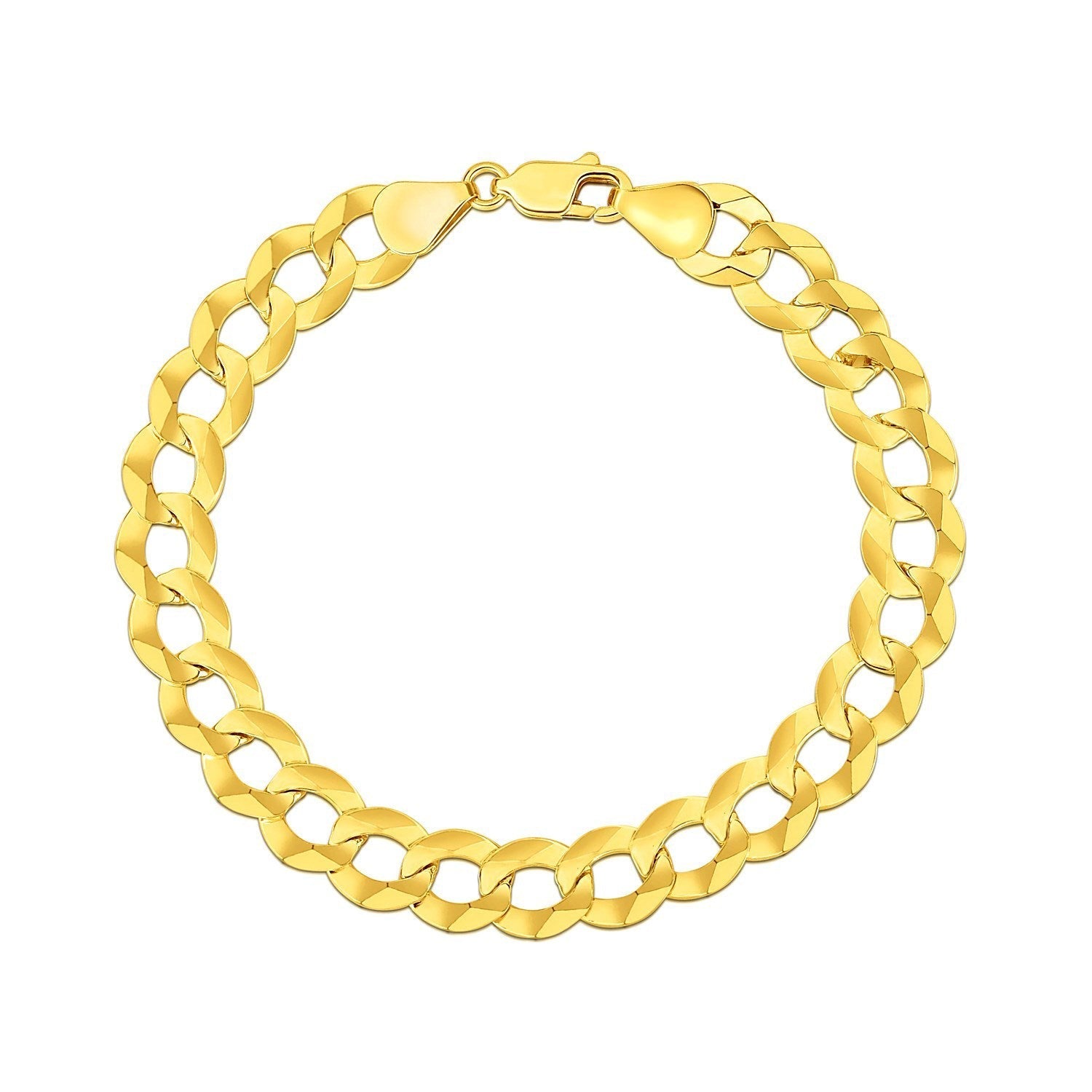 14k Yellow Gold Solid Curb Bracelet 10.0mm Bids.com