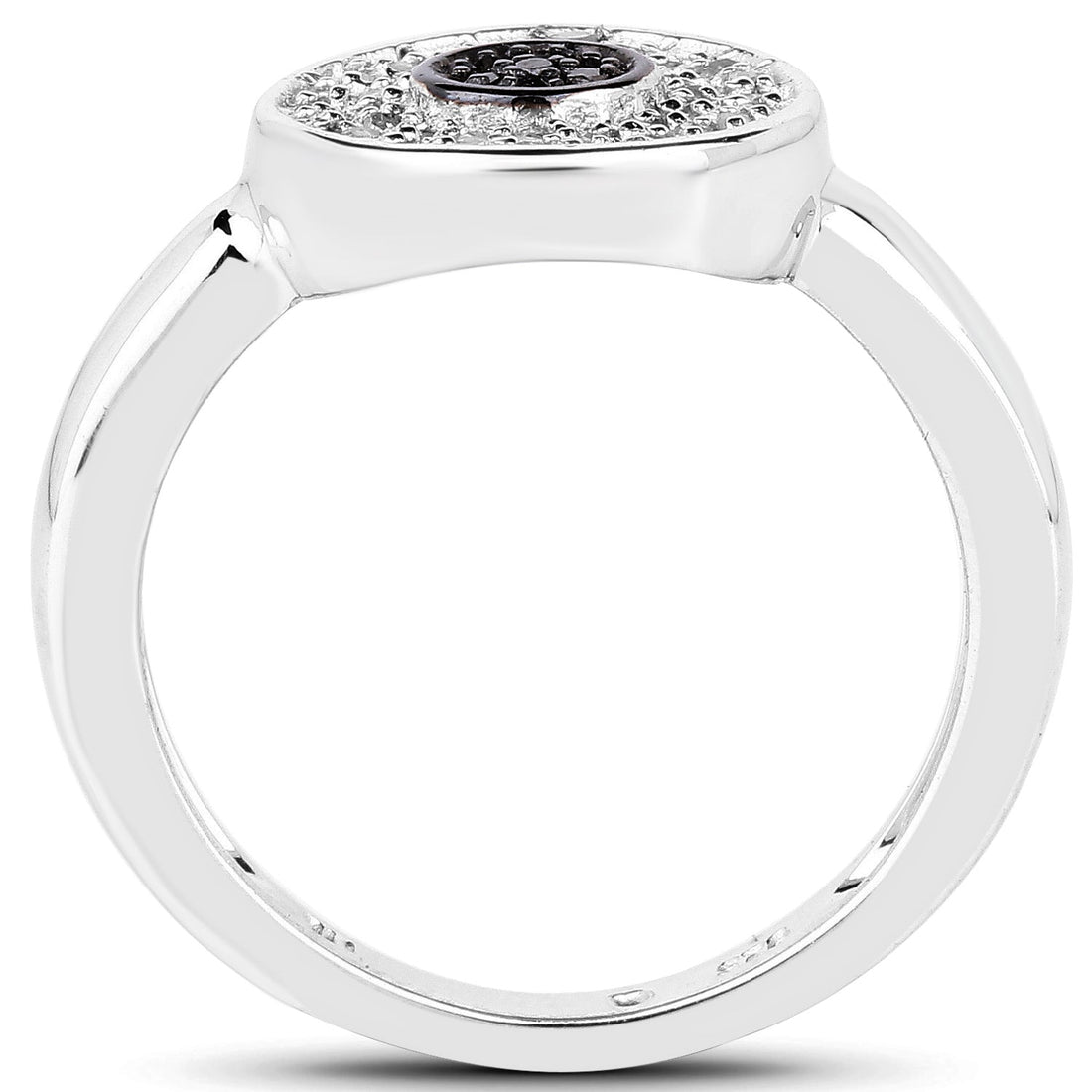 0.20 Carat Genuine Black Diamond and White Diamond .925 Sterling Silver Ring Bids.com