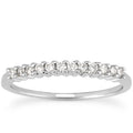 14k White Gold Raised Shared Prong Diamond Wedding Ring Band Bids.com