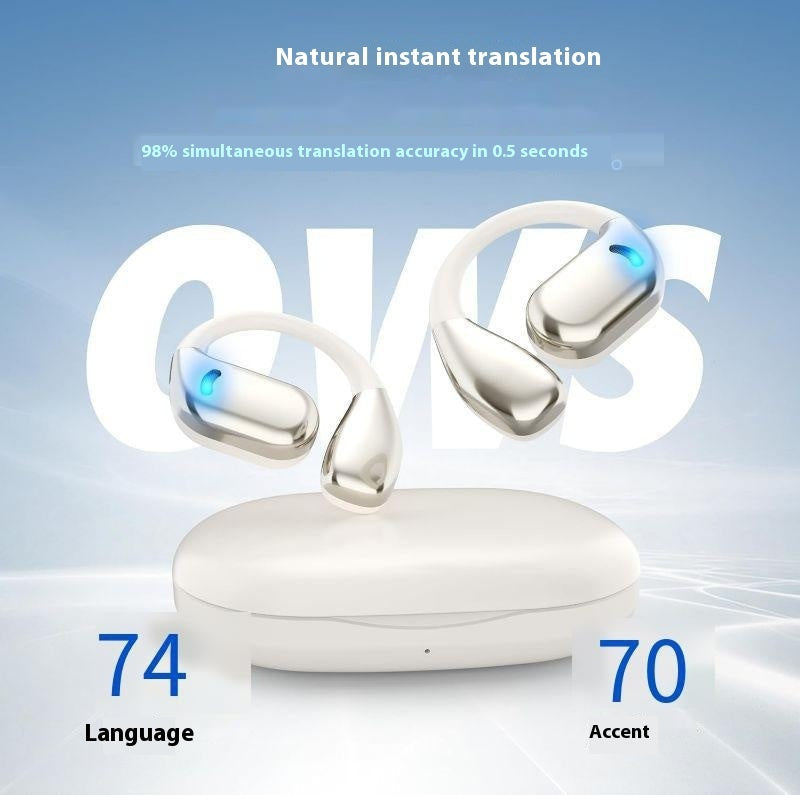 Wireless Bluetooth Open Ear Hook Multi-language Simultaneous Interpretation Headset Gilles Family