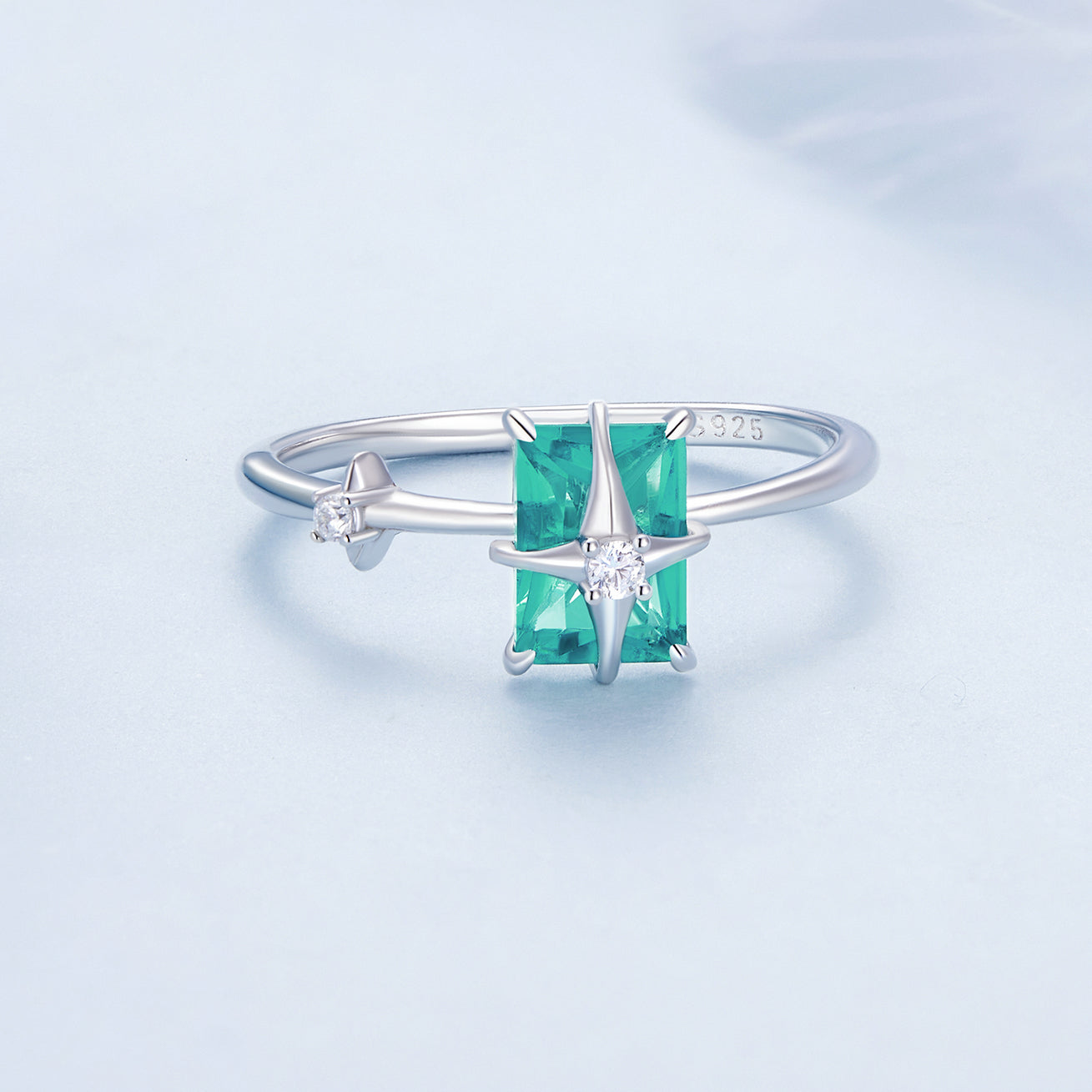 925 Sterling Silver 1.40mm Width CZ & Glass Ring Size 6 for Women Bids.com