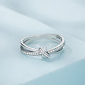 S925 Sterling Silver Oxidized Pavé Setting CZ Ring Size 6 for Women Bids.com