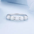 925 Sterling Silver Natural Pearl Platinum Plated Ring Size 6.0 for Women Bids.com