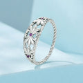 925 Sterling Silver Oxidized 1.3mm Pavé Set CZ Ring Size 6.0 for Women Bids.com