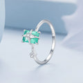 925 Sterling Silver 1.40mm Width CZ & Glass Ring Size 6 for Women Bids.com