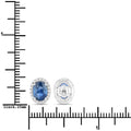 2.16 Carat Genuine Blue Sapphire and White Diamond 14K White Gold Earrings Bids.com