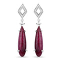 23.25 Carat Dyed Ruby and White Topaz .925 Sterling Silver Earrings Bids.com