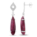 23.25 Carat Dyed Ruby and White Topaz .925 Sterling Silver Earrings Bids.com