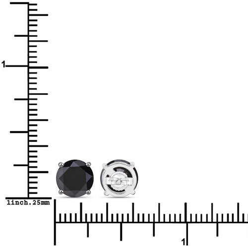 4.25 Carat Genuine Black Diamond 14K White Gold Earrings Bids.com