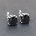 4.25 Carat Genuine Black Diamond 14K White Gold Earrings Bids.com