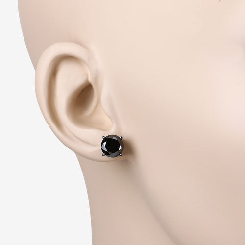 4.25 Carat Genuine Black Diamond 14K White Gold Earrings Bids.com