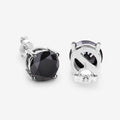 4.25 Carat Genuine Black Diamond 14K White Gold Earrings Bids.com