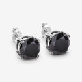 4.25 Carat Genuine Black Diamond 14K White Gold Earrings Bids.com