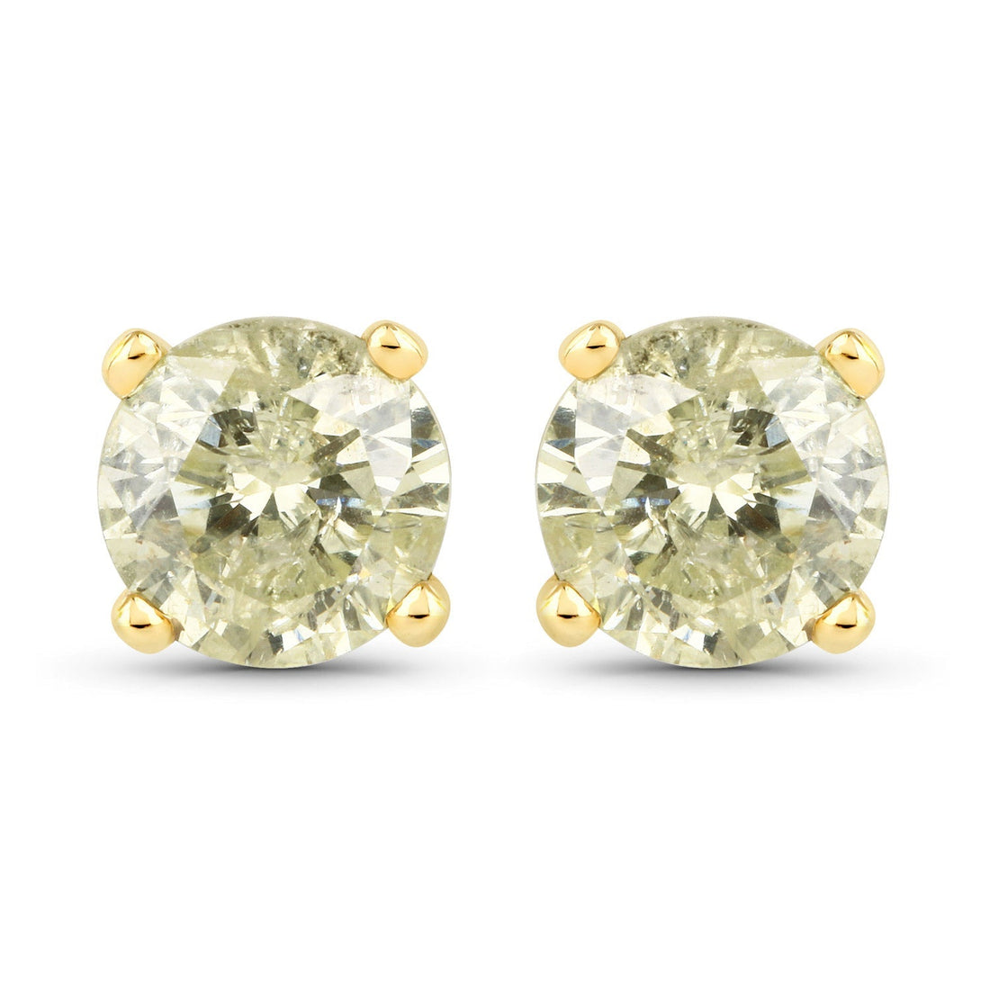 1.15 Carat Genuine LB Diamond 14K Yellow Gold Earrings Bids.com