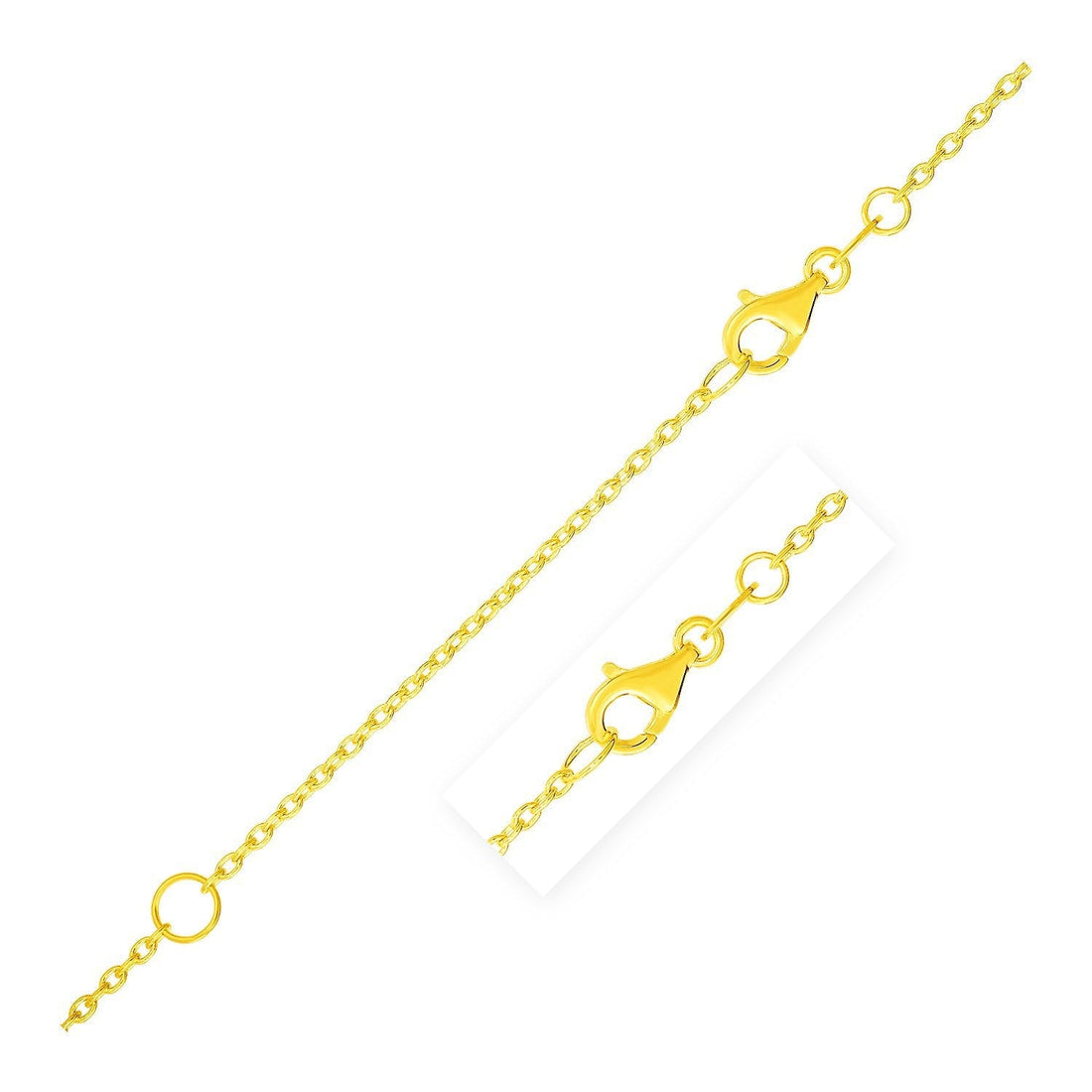 Extendable Cable Chain in 14k Yellow Gold (1.2mm) Bids.com