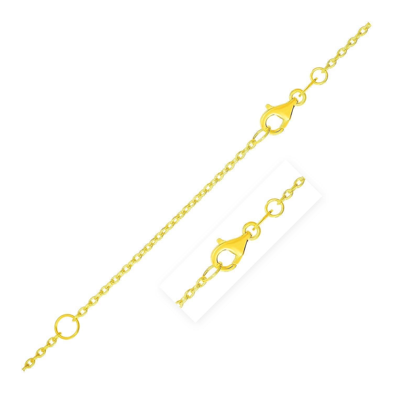 Extendable Cable Chain in 14k Yellow Gold (1.2mm) Bids.com