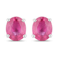 0.60 Carat Genuine Ruby 14K White Gold Earrings Bids.com