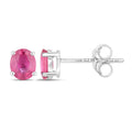 0.60 Carat Genuine Ruby 14K White Gold Earrings Bids.com
