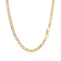 2.6 mm 14k Two Tone Gold Pave Curb Chain Bids.com