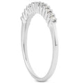 14k White Gold Raised Shared Prong Diamond Wedding Ring Band Bids.com