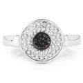 0.20 Carat Genuine Black Diamond and White Diamond .925 Sterling Silver Ring Bids.com
