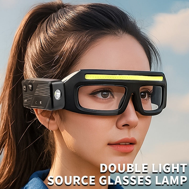 Multi-functional Glasses Light Light With Type-C Charging, Warning Headlamp, Compact And Portable, Touch-sensitive Headlamp Gilles Family