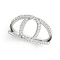 14k White Gold Diamond Loop Style Dual Band Ring (1/2 cttw) Bids.com