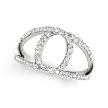 14k White Gold Diamond Loop Style Dual Band Ring (1/2 cttw) Bids.com