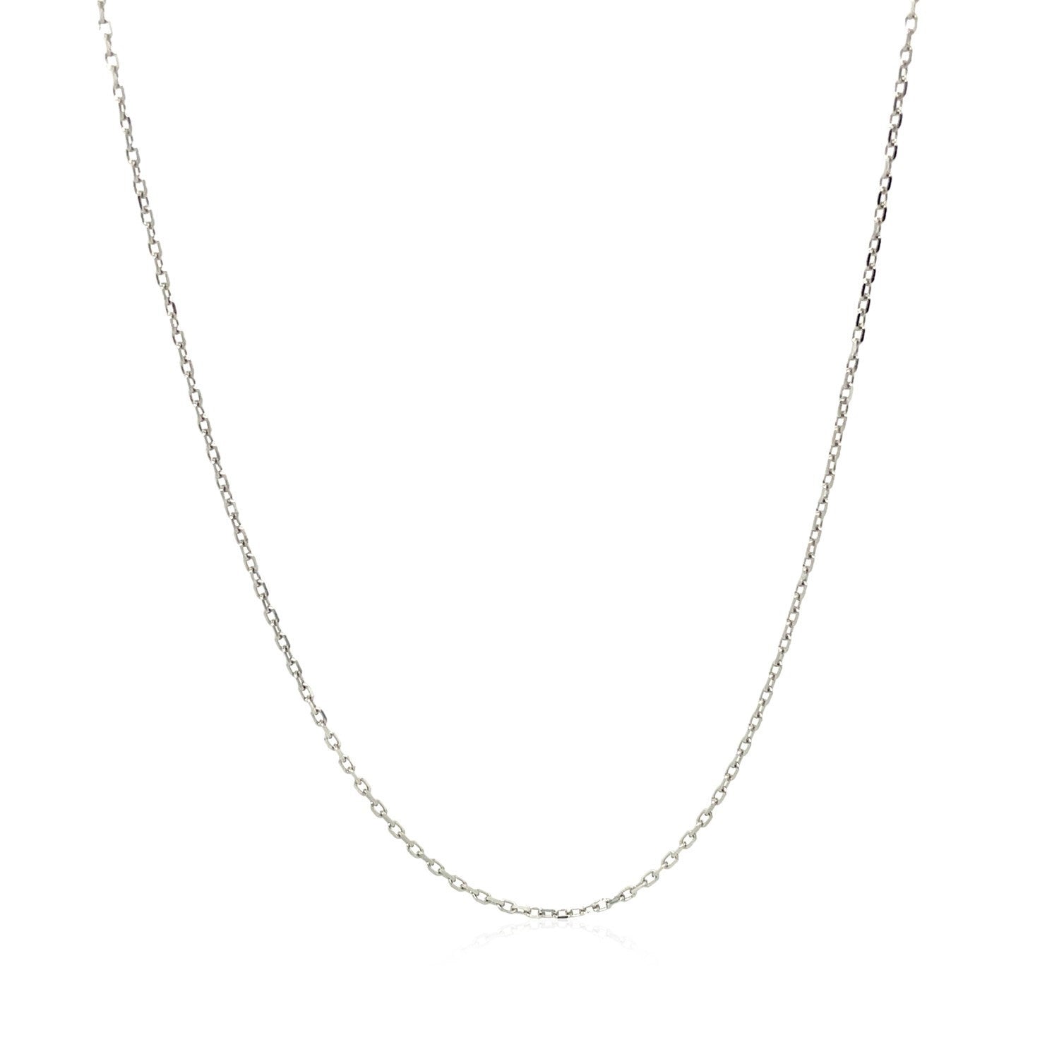 10k White Diamond Cut Cable Link Chain (0.87 mm) Bids.com
